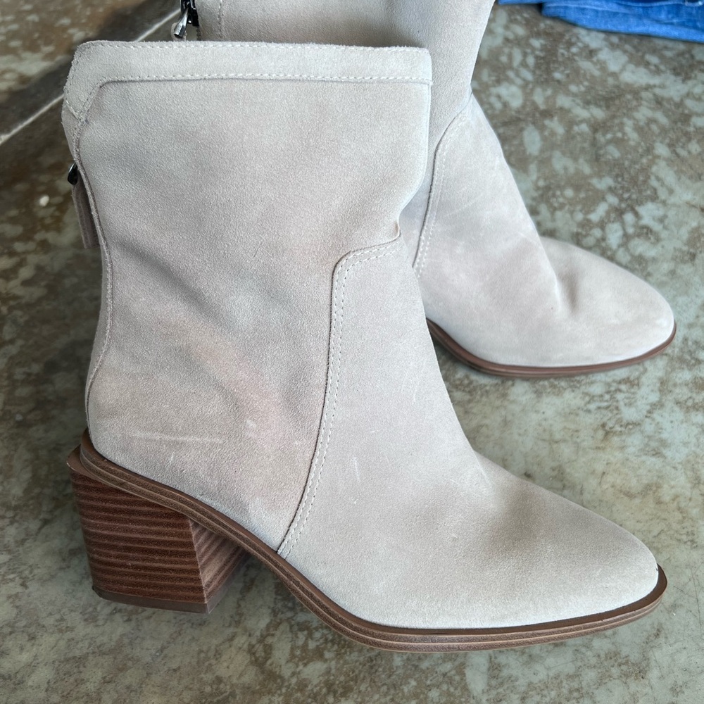 Vince Camuto Cream Ankle Boots